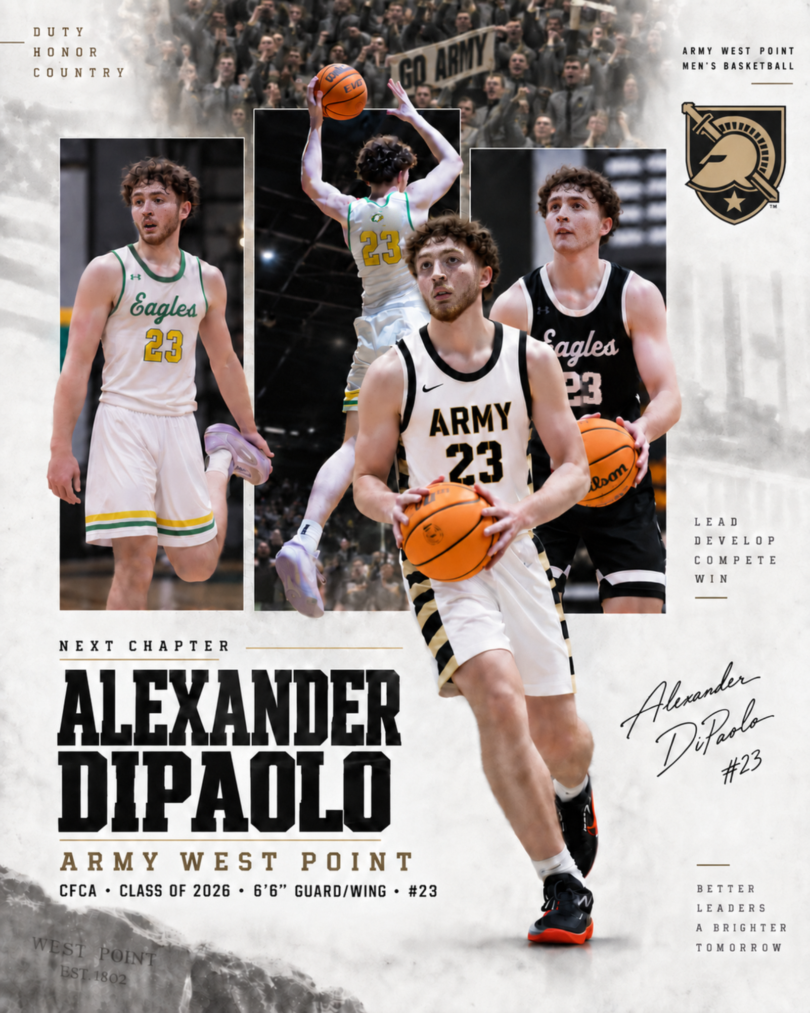 Retrospective Alexander Dipaolo Army West Point next-chapter portfolio concept using CFCA source photography